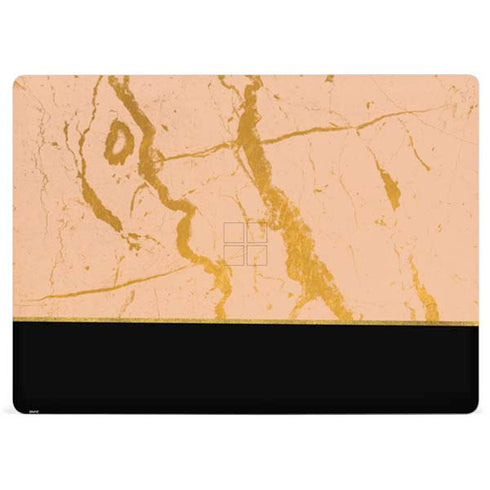Pink Gold and Black Marble Surface Laptop 2 Skin